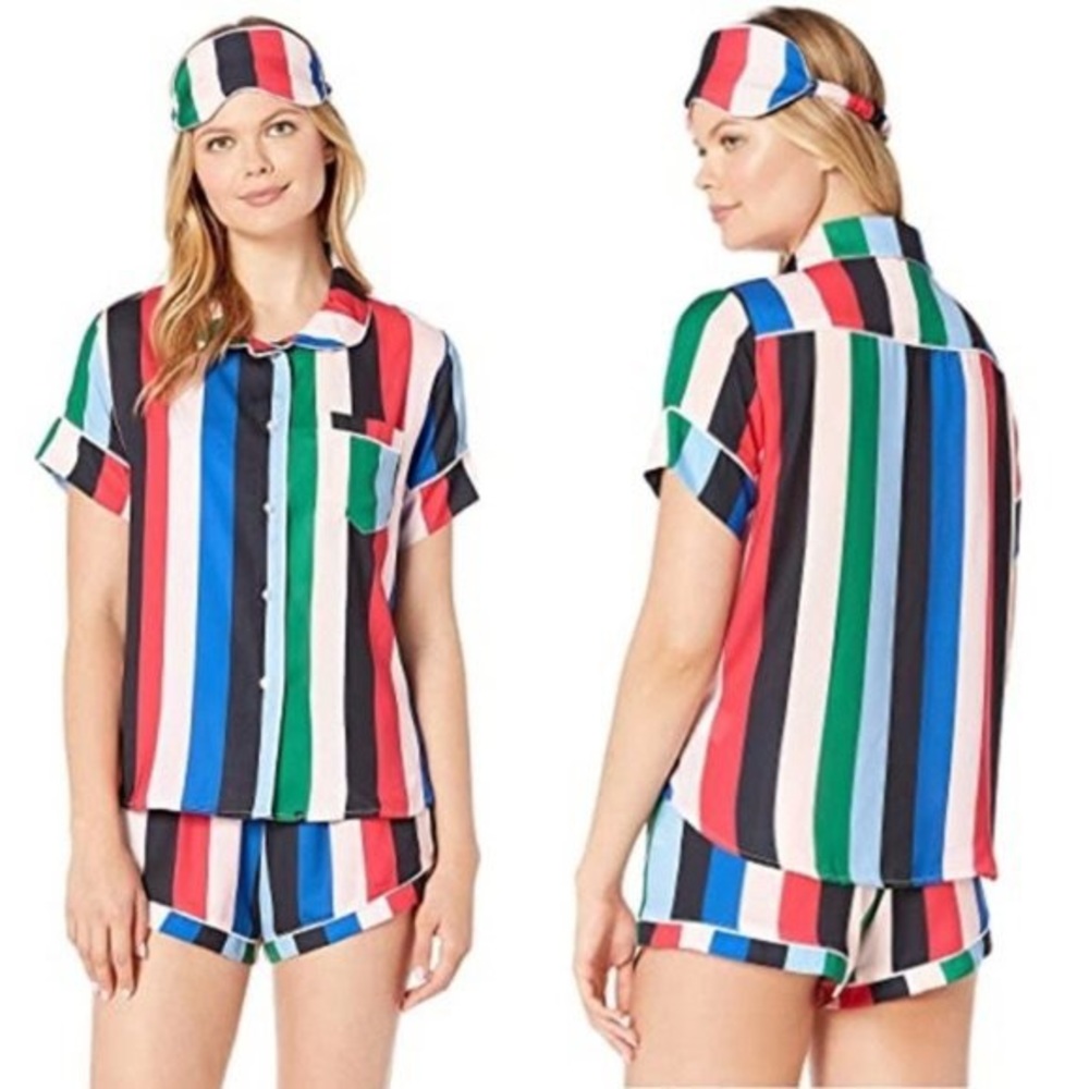 Plush Rainbow PJ set with eye mask
